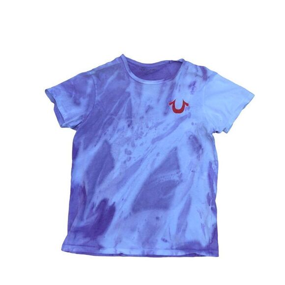 TIE Dyed True Religion Shirt Small Big Logo White/Purple - Picture 2 of 10